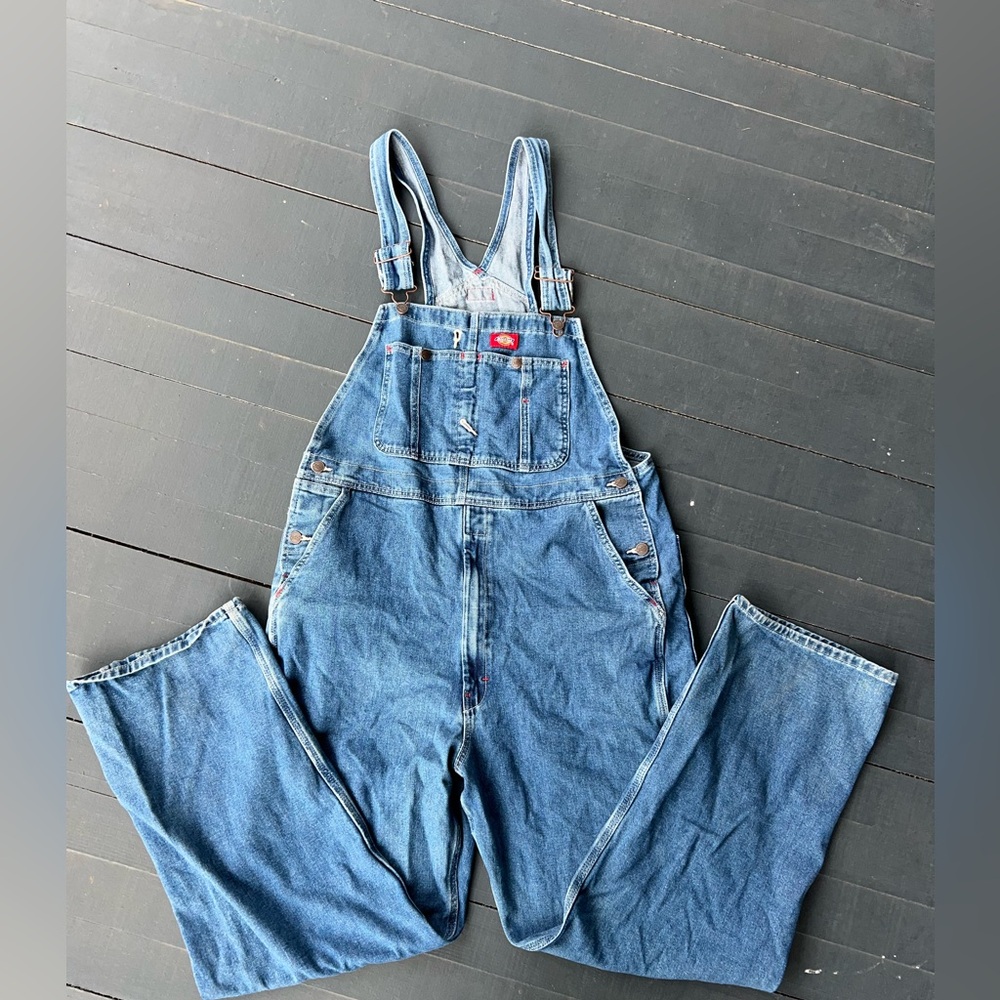Dickies Classic Blue Denim Overalls - Picture 2 of 11
